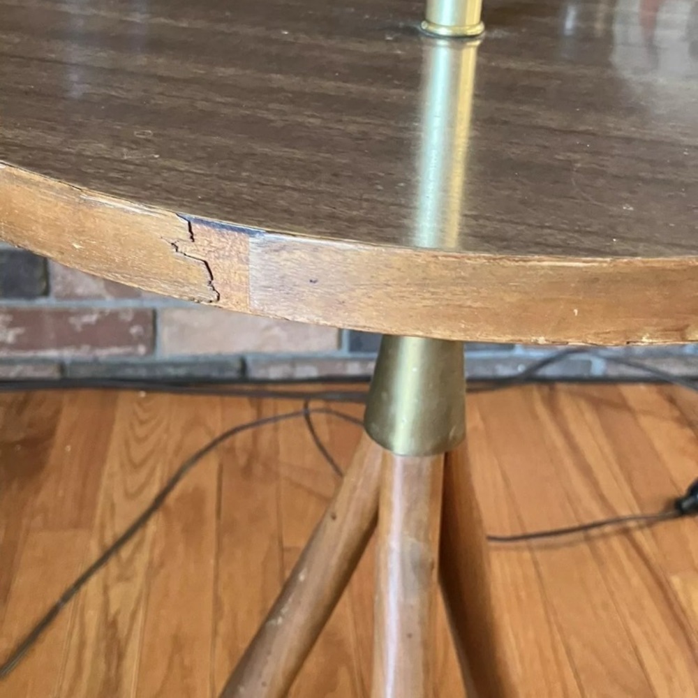 Mid Century Floor Lamp w/ Attached End Table MCM - Picture 4 of 6